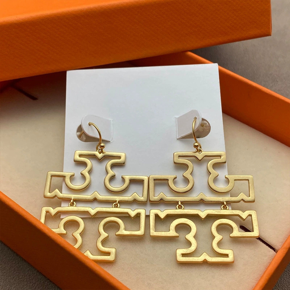 Tory Burch Gold Plated Double Sided Reversible Earrings